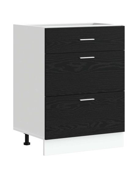 Base per Cucina Rovere Nero 60 x 46 x 81,5 cm Legno multistrato