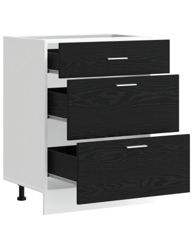 Base per Cucina Rovere Nero 60 x 46 x 81,5 cm Legno multistrato