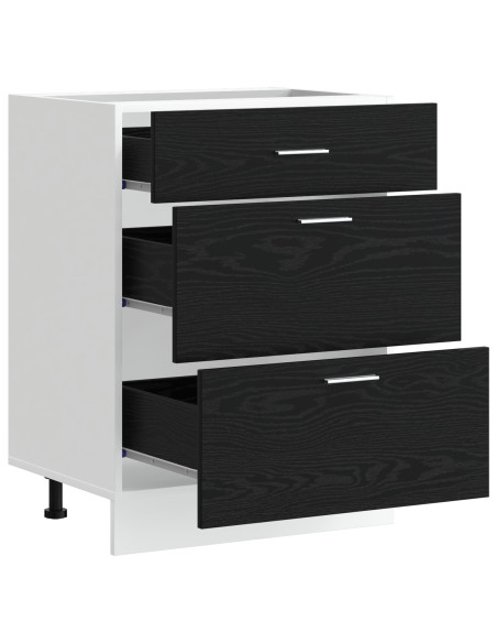 Base per Cucina Rovere Nero 60 x 46 x 81,5 cm Legno multistrato