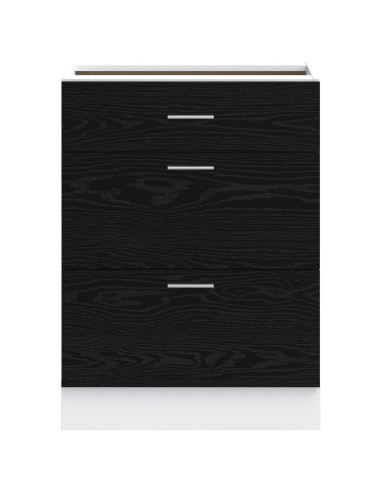 Base per Cucina Rovere Nero 60 x 46 x 81,5 cm Legno multistrato