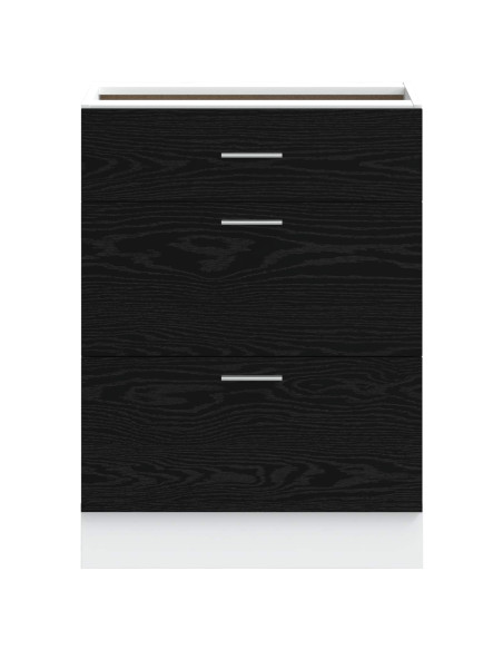 Base per Cucina Rovere Nero 60 x 46 x 81,5 cm Legno multistrato