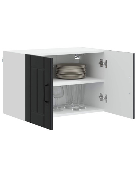 Pensile cucina con porta Nero 60 x 31 x 40 cm Legno multistrato