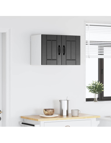 Pensile cucina con porta Nero 60 x 31 x 40 cm Legno multistrato