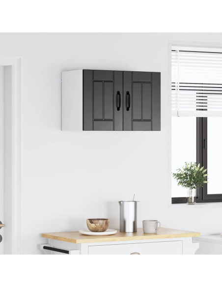 Pensile cucina con porta Nero 60 x 31 x 40 cm Legno multistrato