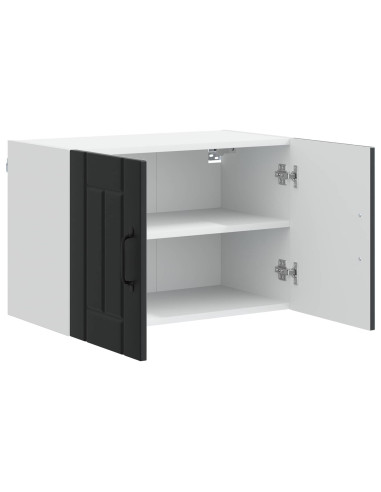 Pensile cucina con porta Nero 60 x 31 x 40 cm Legno multistrato