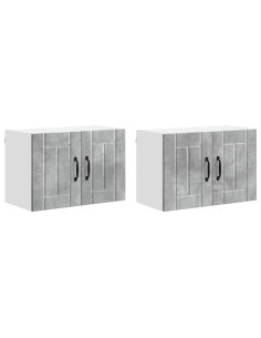 Armadi a pareti per cucina 2 pcs Grigio cemento 60 x 31 x 40 cm 2