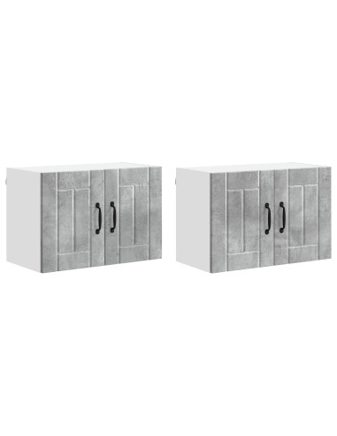 Armadi a pareti per cucina 2 pcs Grigio cemento 60 x 31 x 40 cm