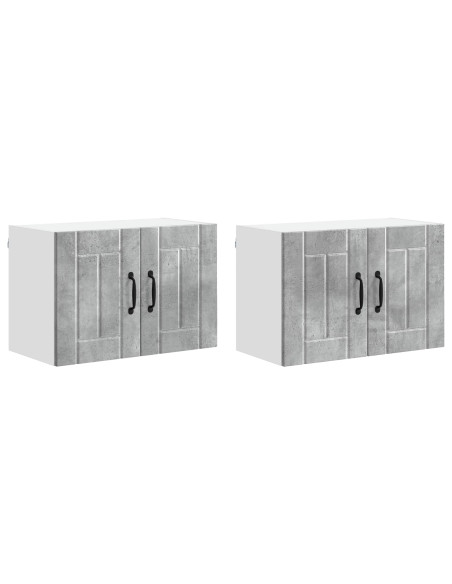 Armadi a pareti per cucina 2 pcs Grigio cemento 60 x 31 x 40 cm