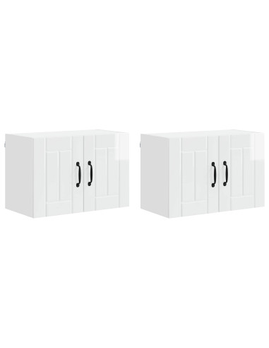 Armadi a pareti per cucina 2 pcs Bianco Lucido 60 x 31 x 40 cm