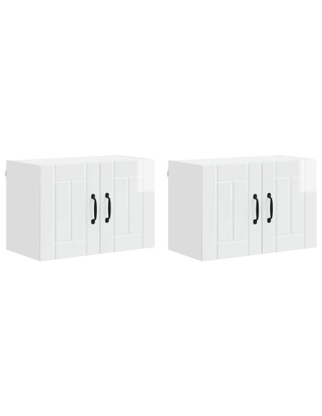 Armadi a pareti per cucina 2 pcs Bianco Lucido 60 x 31 x 40 cm
