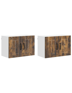 Armadi a pareti per cucina 2 pcs Rovere fumé 60 x 31 x 40 cm 2