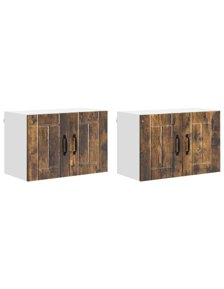 Armadi a pareti per cucina 2 pcs Rovere fumé 60 x 31 x 40 cm