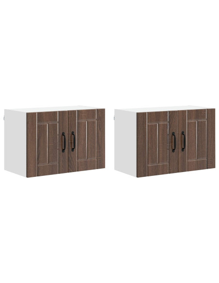Armadi a pareti per cucina 2 pcs Rovere Marrone 60 x 31 x 40 cm