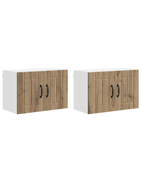 Armadi a pareti per cucina con porta 2 pcs Rovere artigianale