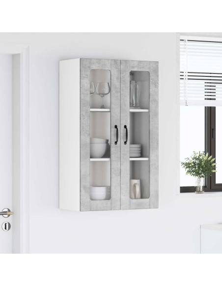 Pensile cucina con porta Grigio cemento 60 x 31 x 100 cm