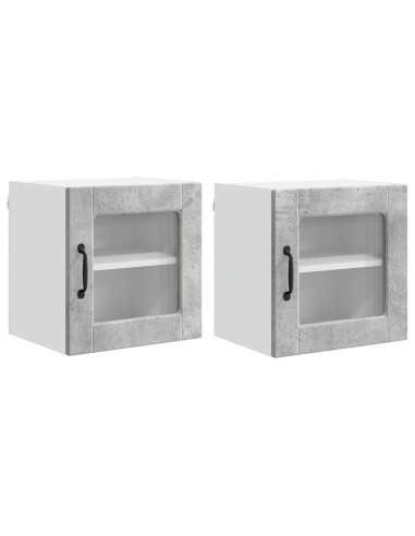 Mobile da cucina con porta 2 pcs Grigio cemento 40 x 31 x 40 cm