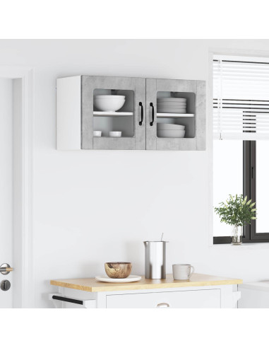 Mobile da cucina con porta 2 pcs Grigio cemento 40 x 31 x 40 cm