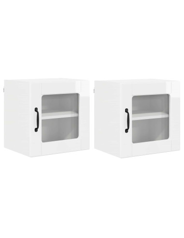 Mobile da cucina con porta 2 pcs Bianco Lucido 40 x 31 x 40 cm