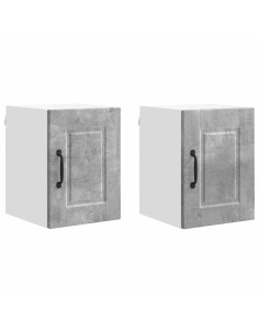 Mobile da cucina con porta 2 pcs Grigio cemento 30 x 31 x 40 cm 2