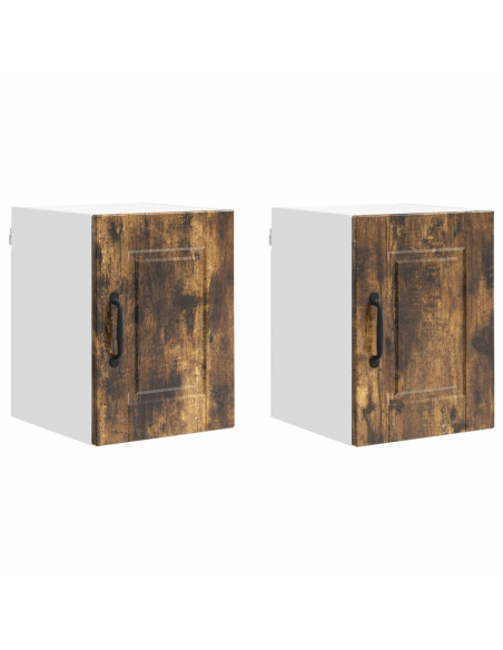 Mobile da cucina con porta 2 pcs Rovere fumé 30 x 31 x 40 cm