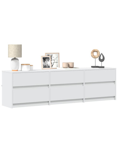 Mobile Porta TV con LED Bianco 180x34x50cm in Truciolato