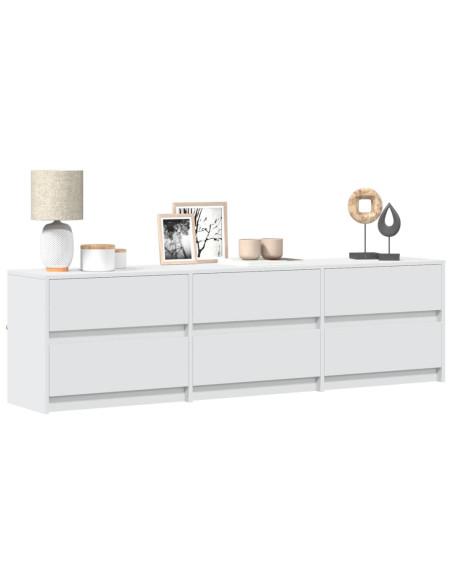 Mobile Porta TV con LED Bianco 180x34x50cm in Truciolato