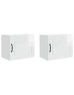 Mobile da cucina con porta 2 pcs Bianco Lucido 50 x 31 x 40 cm 2