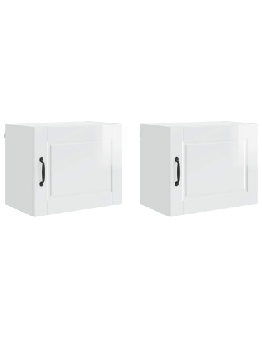 Mobile da cucina con porta 2 pcs Bianco Lucido 50 x 31 x 40 cm