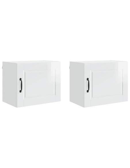 Mobile da cucina con porta 2 pcs Bianco Lucido 50 x 31 x 40 cm
