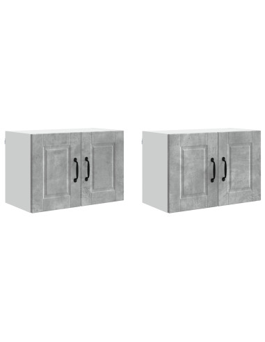 Mobile da cucina con porta 2 pcs Grigio cemento 60 x 31 x 40 cm