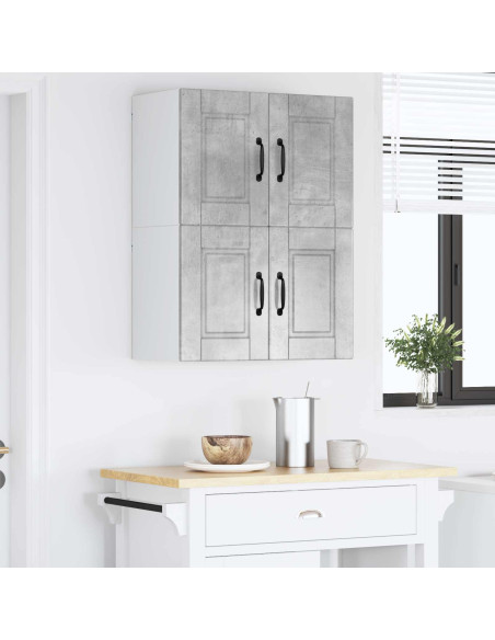 Mobile da cucina con porta 2 pcs Grigio cemento 60 x 31 x 40 cm