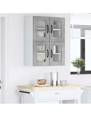 Mobile da cucina con porta 2 pcs Grigio cemento 60 x 31 x 40 cm