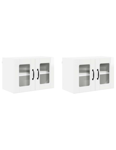 Mobile da cucina con porta 2 pcs Bianco Lucido 60 x 31 x 40 cm