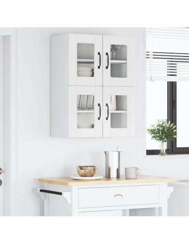 Mobile da cucina con porta 2 pcs Bianco Lucido 60 x 31 x 40 cm
