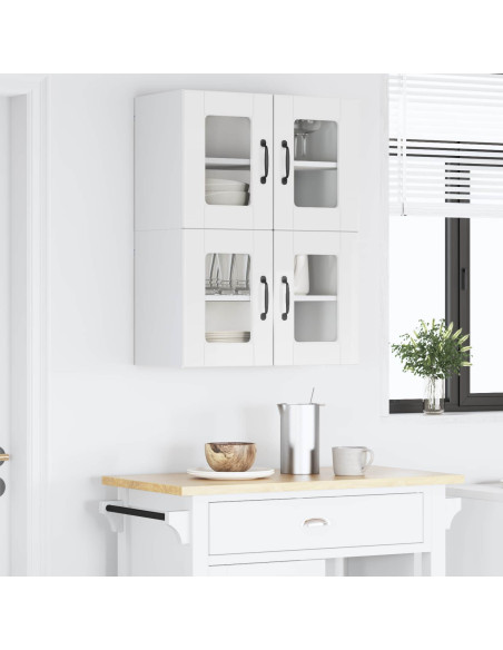 Mobile da cucina con porta 2 pcs Bianco Lucido 60 x 31 x 40 cm