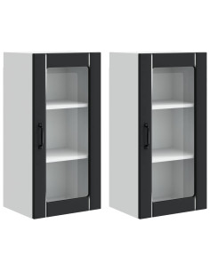 Mobile da cucina 2 pcs Nero 40 x 31 x 80 cm Legno multistrato 2