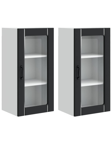 Mobile da cucina 2 pcs Nero 40 x 31 x 80 cm Legno multistrato