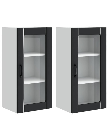 Mobile da cucina 2 pcs Nero 40 x 31 x 80 cm Legno multistrato