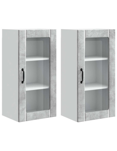 Mobile da cucina con porta 2 pcs Grigio cemento 40 x 31 x 80 cm