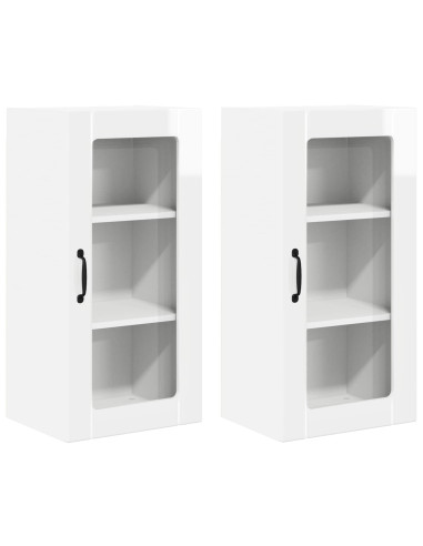 Mobile da cucina con porta 2 pcs Bianco Lucido 40 x 31 x 80 cm