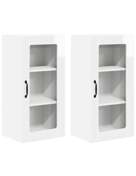 Mobile da cucina con porta 2 pcs Bianco Lucido 40 x 31 x 80 cm