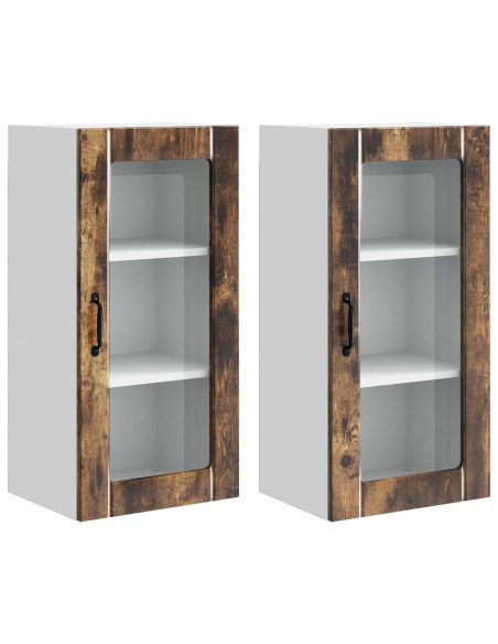 Mobile da cucina con porta 2 pcs Rovere fumé 40 x 31 x 80 cm