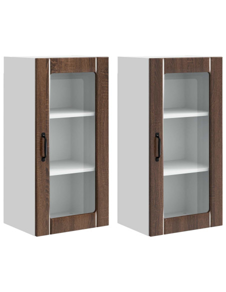 Mobile da cucina con porta 2 pcs Rovere Marrone 40 x 31 x 80 cm