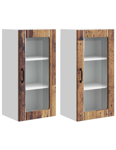 Mobile da cucina con porta 2 pcs Legno vecchio 40 x 31 x 80 cm