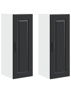 Mobile da cucina 2 pcs Nero 30 x 31 x 80 cm Legno multistrato 2