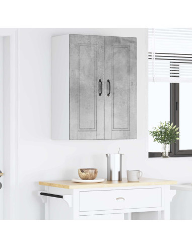 Mobile da cucina con porta 2 pcs Grigio cemento 30 x 31 x 80 cm