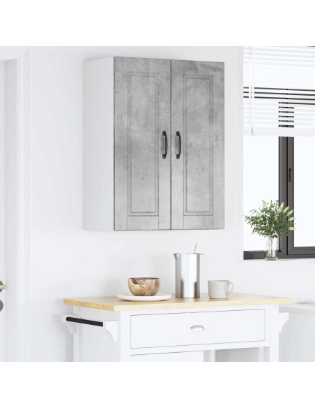 Mobile da cucina con porta 2 pcs Grigio cemento 30 x 31 x 80 cm