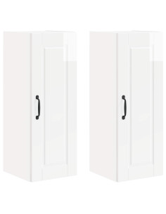 Mobile da cucina con porta 2 pcs Bianco Lucido 30 x 31 x 80 cm 2