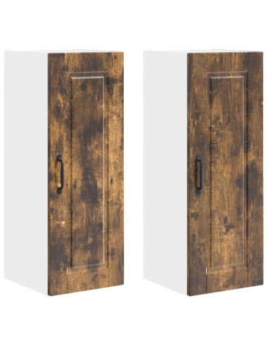 Mobile da cucina con porta 2 pcs Rovere fumé 30 x 31 x 80 cm