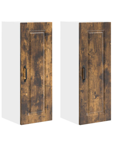 Mobile da cucina con porta 2 pcs Rovere fumé 30 x 31 x 80 cm